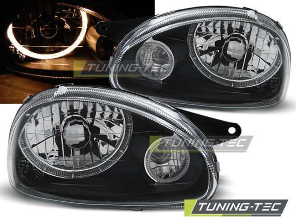 OPEL CORSA B 02.93-10.00 ANGEL EYES Μαύρο Opel Corsa B [1993-2000]