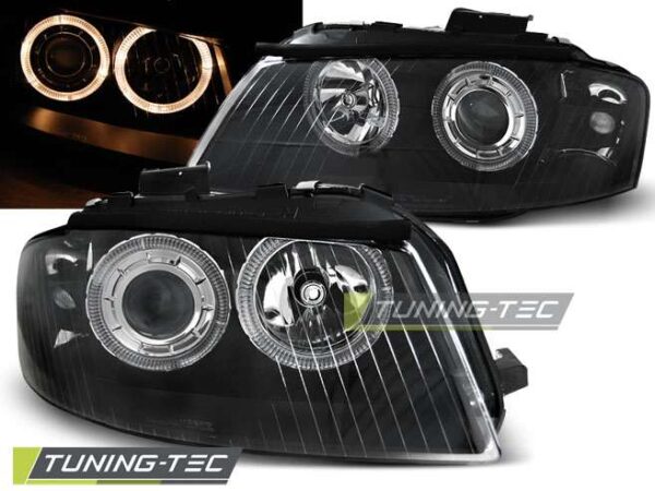 Φανάρια ANGEL EYES Μαύρο για AUDI A3 8P 05.03-03.08 Audi A3 (8P) [2003-2012]