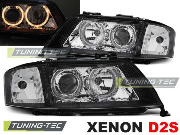 XENON Φανάρια ANGEL EYES Μαύρο για AUDI A6 05.97-09.99 Audi A6 1997–2004