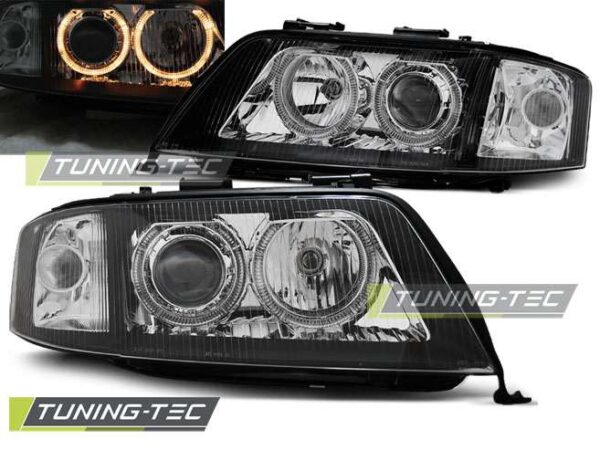 Φανάρια ANGEL EYES Μαύρο για AUDI A6 06.01-05.04 Audi A6 1997–2004