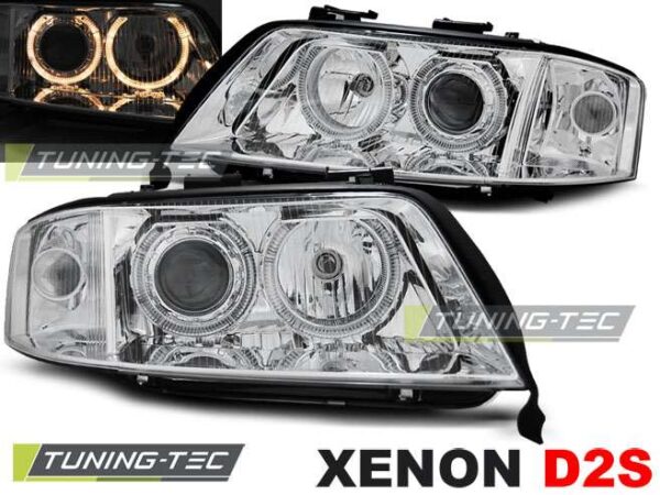 XENON Φανάρια ANGEL EYES χρωμίου για AUDI A6 06.01-05.04 Audi A6 1997–2004