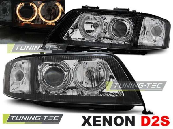XENON Φανάρια ANGEL EYES Μαύρο για AUDI A6 06.01-05.04 Audi A6 1997–2004