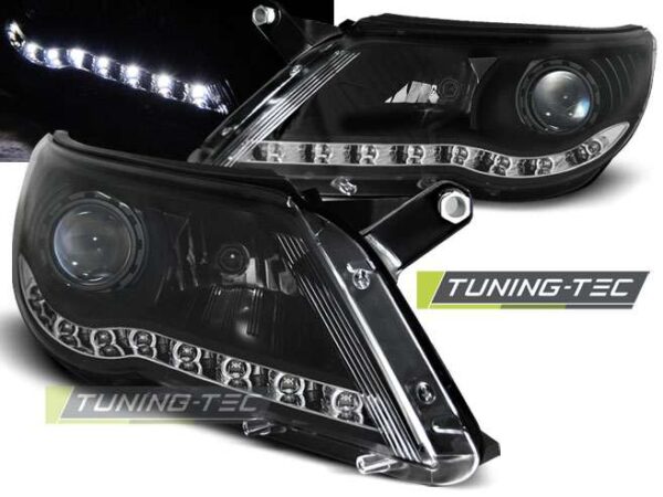 Φανάρια DAYLIGHT Μαύρο για VW TIGUAN 10.07-11 Volkswagen Tiguan Mk1 [2007-2015]