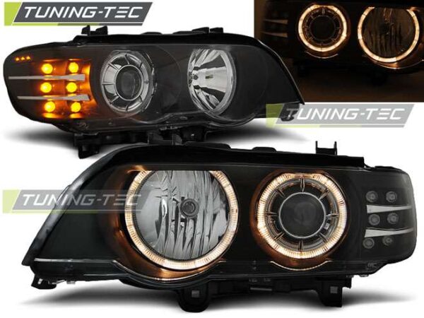 Φανάρια ANGEL EYES Μαύρο LED INDICATOR για BMW X5 E53 09.99-10.03 BMW X5 (E53) [1999-2006]