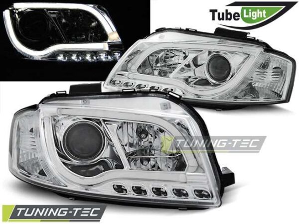 Φανάρια TUBE LIGHT χρωμίου για AUDI A3 8P 05.03-03.08 Audi A3 (8P) [2003-2012]