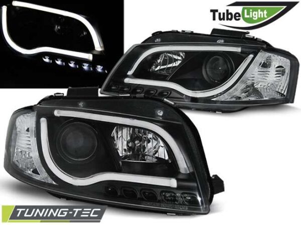 Φανάρια TUBE LIGHT Μαύρο για AUDI A3 8P 05.03-03.08 Audi A3 (8P) [2003-2012]