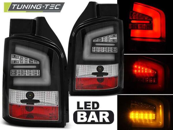 Πίσω φανάρια  led Μαύρο για VW T5 04.10-15 Volkswagen Transporter T5 [2003-2015]