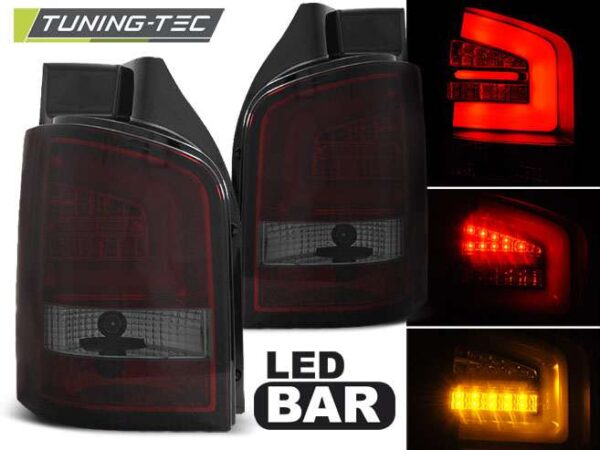 Πίσω φανάρια  led Κόκκινο SMOKE για VW T5 04.10-15 Volkswagen Transporter T5 [2003-2015]