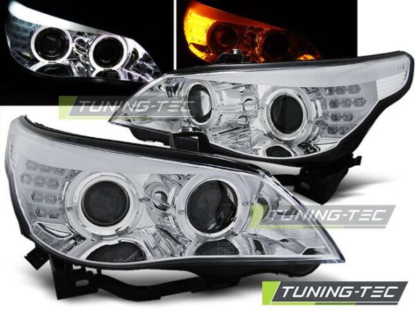 Φανάρια ANGEL EYES χρωμίου για LED INDICATOR BMW E60/E61 03-07 BMW 5 (Ε60/E61) [2003-2010]