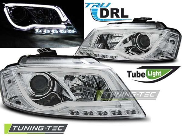 Φανάρια TUBE LIGHT DRL χρωμίου για AUDI A3 8P 08-12 Audi A3 (8P) [2003-2012]
