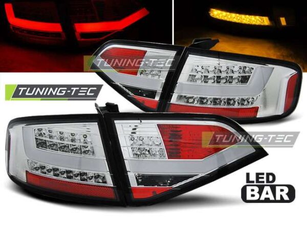 Πίσω φανάρια  led χρωμίου για AUDI A4 B8 08-11 SEDAN Audi A4 (B8) [2008-2015]