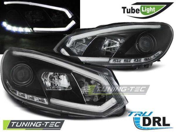 Φανάρια TUBE LIGHT DRL Μαύρο για VW GOLF 6 10.08-12 Volkswagen Golf Mk6 [2008-2013]
