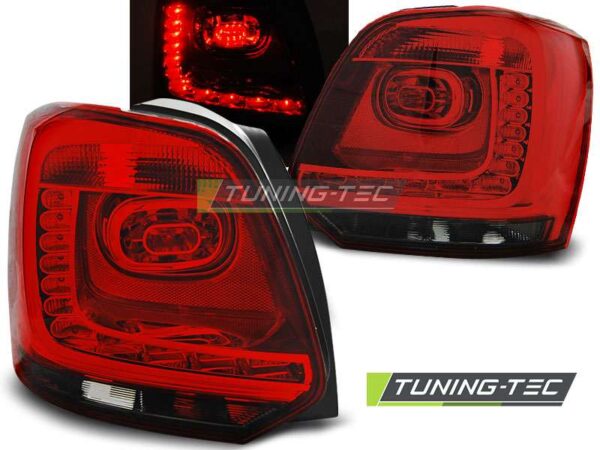 Πίσω φανάρια  led Κόκκινο SMOKE για VW POLO 09-14 Volkswagen Polo Mk5 [2009-2017]