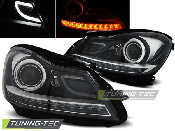 Φανάρια Μαύρο για MERCEDES W204 11- Mercedes C Class (W204) [2007-2014]