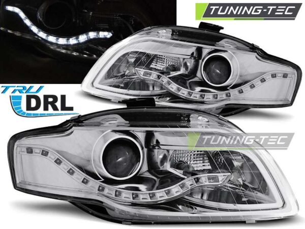 Φανάρια TRUE DRL χρωμίου για AUDI A4 B7 11.04-03.08 Audi A4 (B7) [2004-2008]