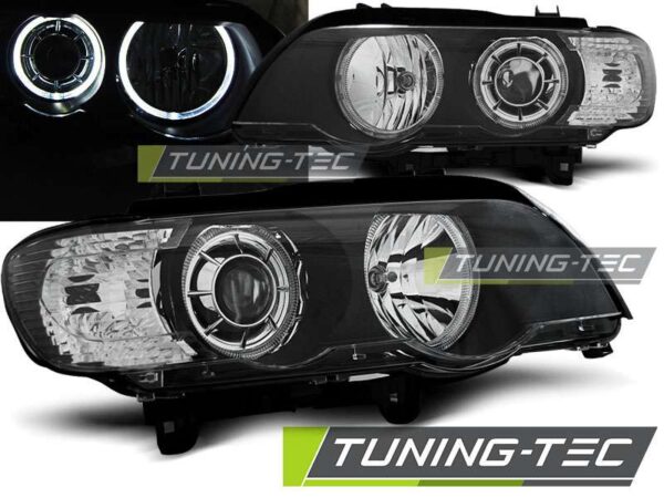 Φανάρια ANGEL EYES LED Μαύρο για BMW X5 E53 09.99-10.03 BMW X5 (E53) [1999-2006]