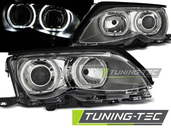 Φανάρια ANGEL EYES LED χρωμίου για BMW E46 09.01-03.05 BMW 3 (E46) [1998-2005]