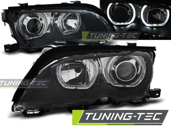 Φανάρια ANGEL EYES LED Μαύρο για BMW E46 09.01-03.05 BMW 3 (E46) [1998-2005]