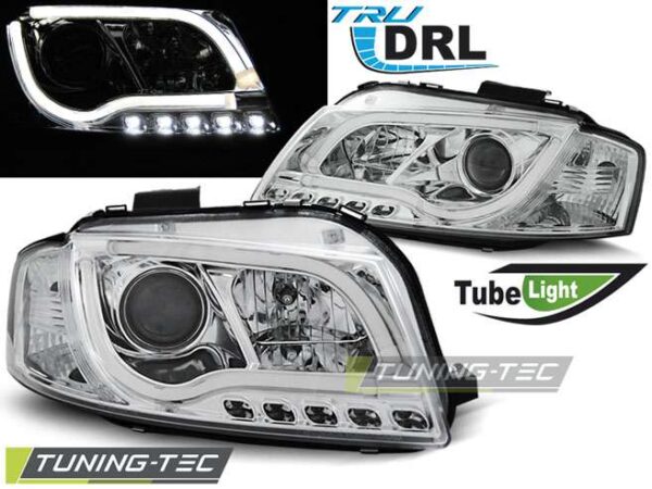 Φανάρια TUBE LIGHT DRL χρωμίου για AUDI A3 8P 05.03-03.08 Audi A3 (8P) [2003-2012]