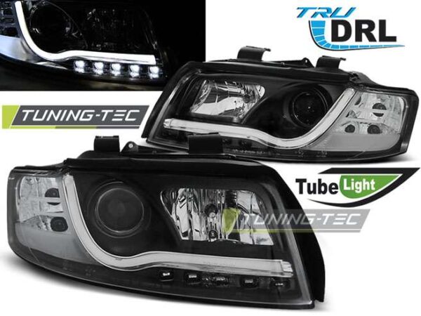 Φανάρια TUBE LIGHT DRL Μαύρο για AUDI A4 10.00-10.04 Audi A4 (B6) [2001-2004]