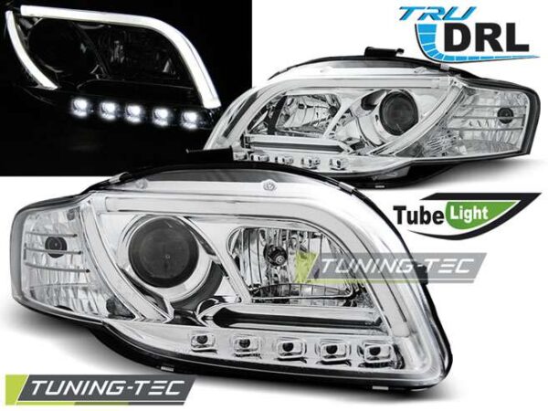 Φανάρια TUBE LIGHT DRL χρωμίου για AUDI A4 B7 11.04-03.08 Audi A4 (B7) [2004-2008]