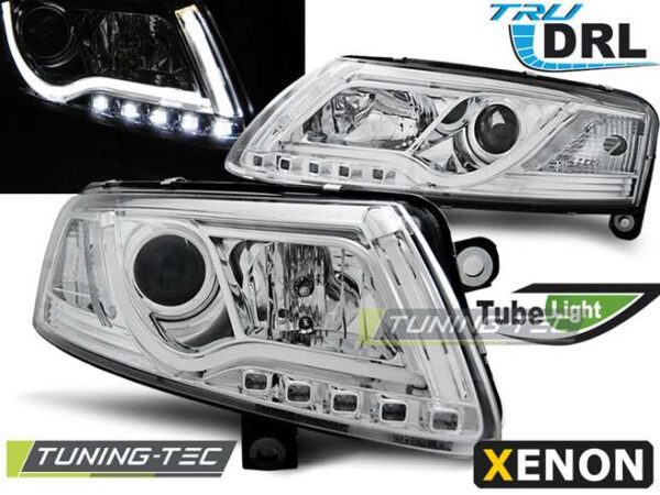 XENON Φανάρια TUBE LIGHT DRL χρωμίου για AUDI A6 C6 04-08 Audi A6 2004–2011