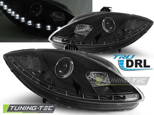 Φανάρια TRUE DRL Μαύρο για SEAT LEON ALTEA 09-12 Seat Leon (1P) [2005-2012]