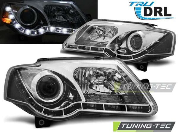 Φανάρια TRUE DRL χρωμίου για VW PASSAT B6 3C 03.05-10 Volkswagen Passat (B6&B7) [2005-2015]