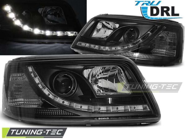 Φανάρια TRUE DRL Μαύρο για VW T5 04.03-08.09 Volkswagen Transporter T5 [2003-2015]