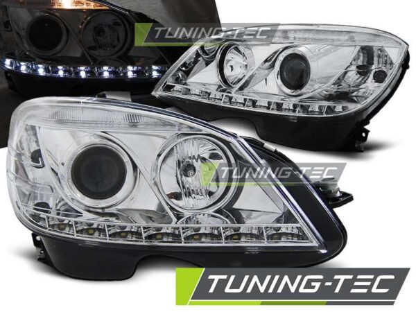 Φανάρια DAYLIGHT χρωμίου για MERCEDES W204 07-10 Mercedes C Class (W204) [2007-2014]