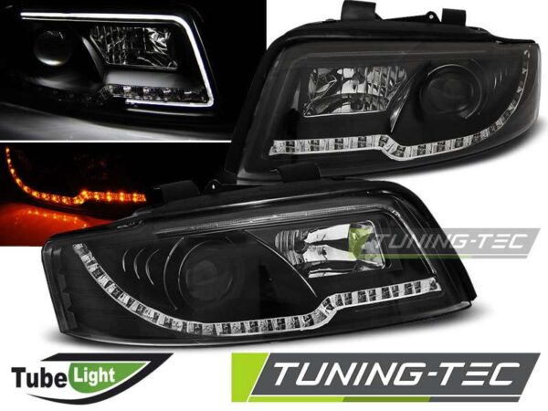 Φανάρια TUBE LIGHT Μαύρο για AUDI A4 10.00-10.04 Audi A4 (B6) [2001-2004]