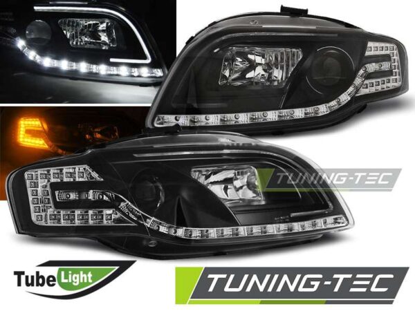 Φανάρια TUBE LIGHT Μαύρο για AUDI A4 B7 11.04-03.08 Audi A4 (B7) [2004-2008]