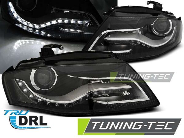 Φανάρια TRUE DRL Μαύρο για AUDI A4 B8 04.08- 11 Audi A4 (B8) [2008-2015]