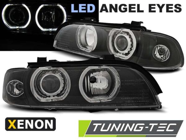 XENON Φανάρια ANGEL EYESLED  Μαύρο για BMW E39 09.95-06.03 BMW 5 (E39) [1996-2003]