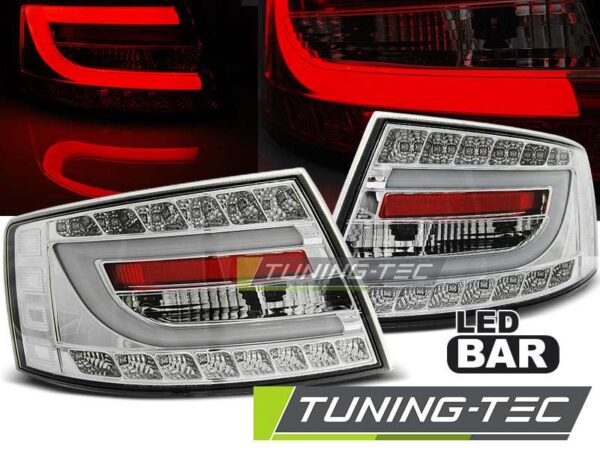 Πίσω φανάρια led χρωμίου για AUDI A6 C6 SEDAN 04.04-08 6PIN Audi A6 2004–2011