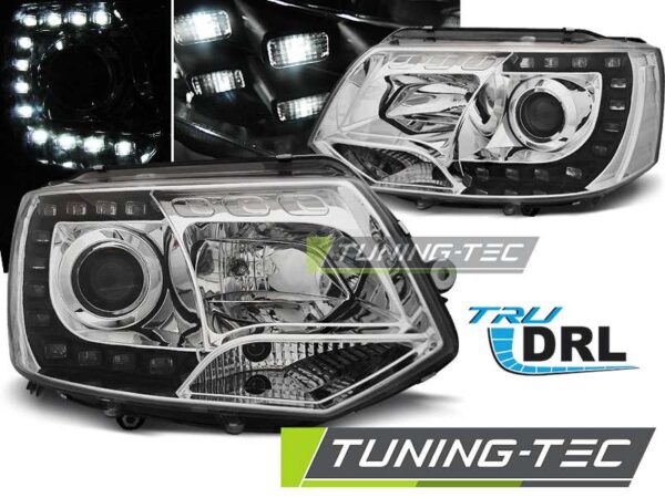 Φανάρια TRUE DRL χρωμίου για VW T5 2010-2015 Volkswagen Transporter T5 [2003-2015]