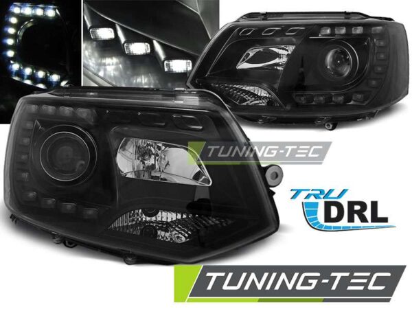 Φανάρια TRUE DRL Μαύρο για VW T5 2010-2015 Volkswagen Transporter T5 [2003-2015]