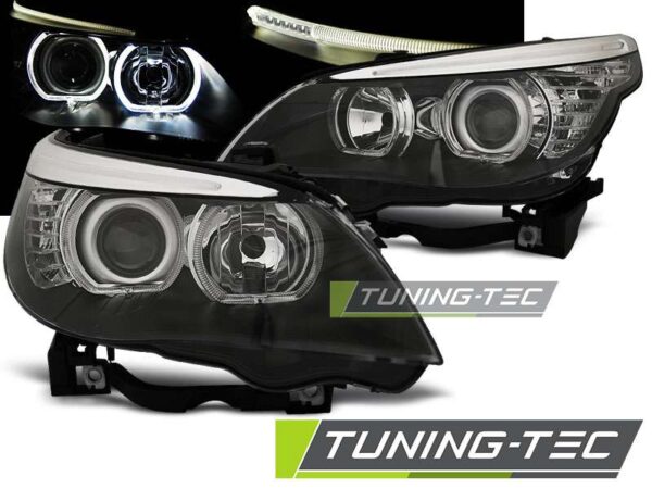 Φανάρια ANGEL EYES LED Μαύρο για BMW E60/E61 03-07 BMW 5 (Ε60/E61) [2003-2010]