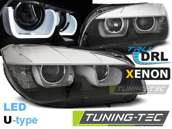 XENON Φανάρια U-LED LIGHT Μαύρο για BMW X1 E84 08.12-01.14 BMW X1 (E84) [2009-2015]