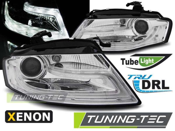 XENON Φανάρια TRUE DRL χρωμίου για AUDI A4 B8 04.08-11 Audi A4 (B8) [2008-2015]