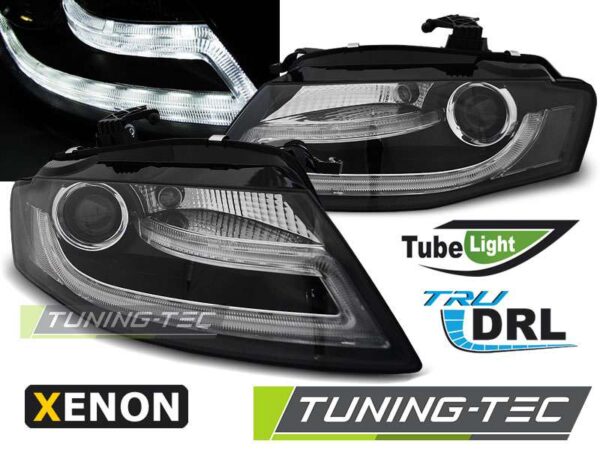 XENON Φανάρια TRUE DRL Μαύρο για AUDI A4 B8 04.08-11 Audi A4 (B8) [2008-2015]