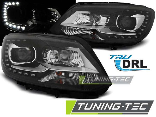 Φανάρια TRUE DRL Μαύρο για VW TOURAN II 08.10-15 Volkswagen Touran (1T) [2003-2015]