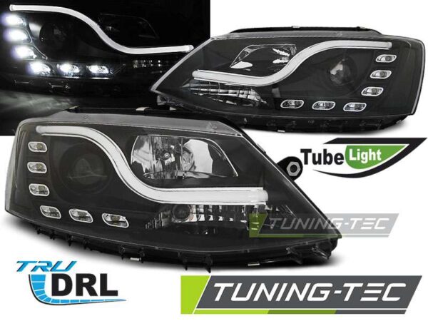 Φανάρια TUBE LIGHT DRL Μαύρο για VW JETTA VI 1.11-18 Volkswagen Jetta Mk6 [2011-2018]