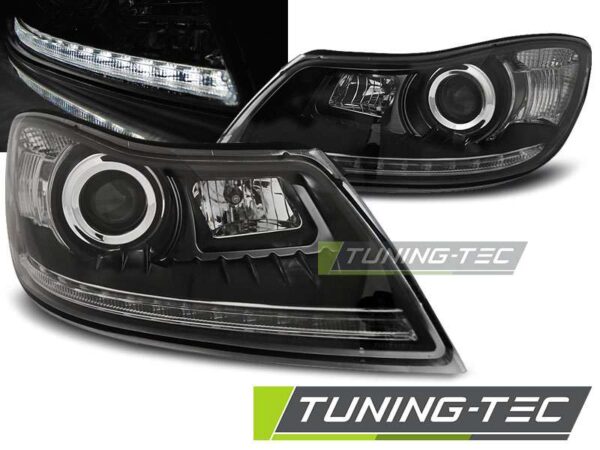 Φανάρια DAYLIGHT Μαύρο για SKODA OCTAVIA 09-12 Skoda Octavia Mk2 [2004-2013]