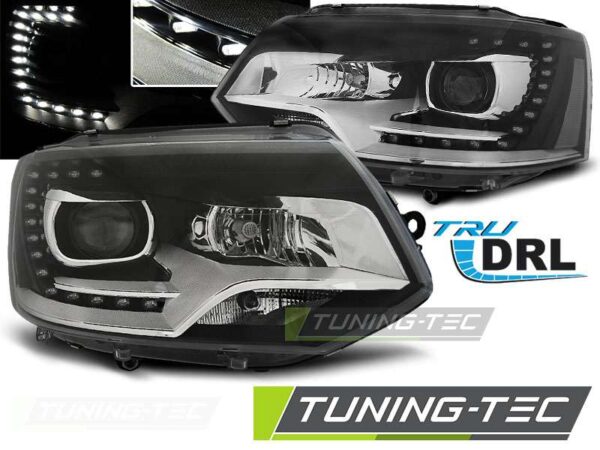 Φανάρια TRUE DRL Μαύρο για VW T5 2010-15 Volkswagen Transporter T5 [2003-2015]