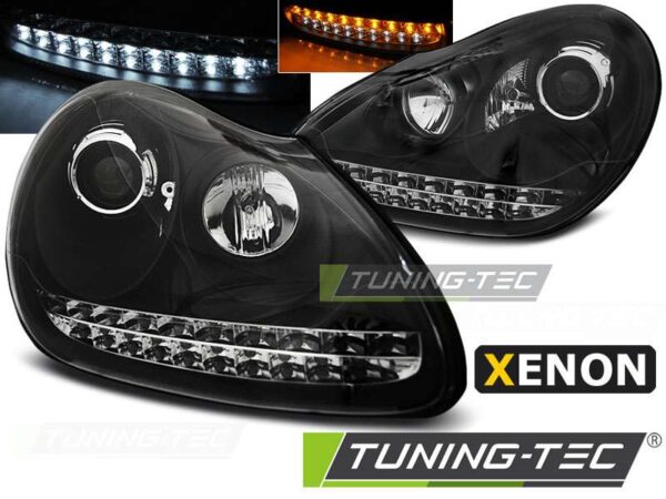 XENON Φανάρια DAYLIGHT Μαύρο για PORSCHE CAYENNE 02-06 Porsche Cayenne Mk1 [2002-2010]