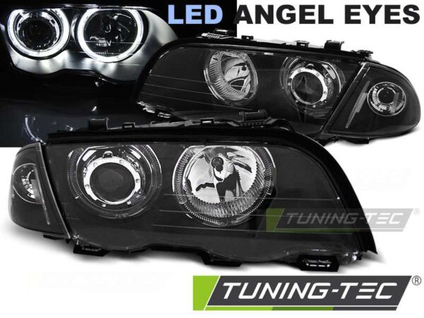 Φανάρια ANGEL EYES LED Μαύρο για BMW E46 05.98-08.01 S/T BMW 3 (E46) [1998-2005]