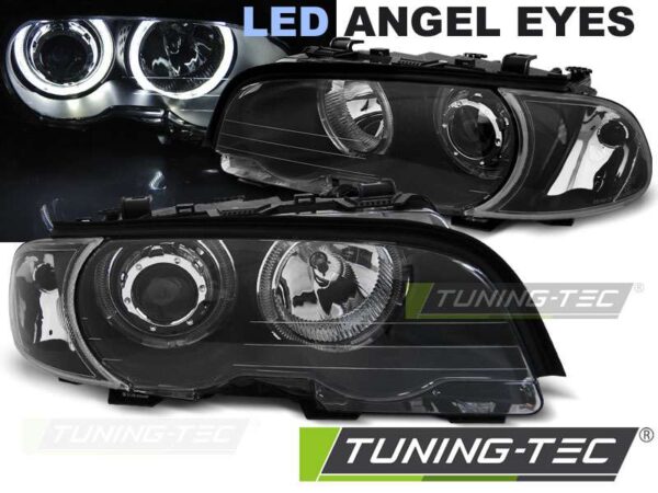 Φανάρια ANGEL EYES LED Μαύρο για BMW E46 04.99-03.03 COUPE CABRIO BMW 3 (E46) [1998-2005]