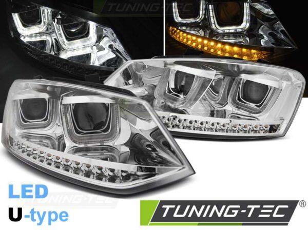 Φανάρια U-LED LIGHT χρωμίου για VW POLO 6R 09-03.14 Volkswagen Polo Mk5 [2009-2017]