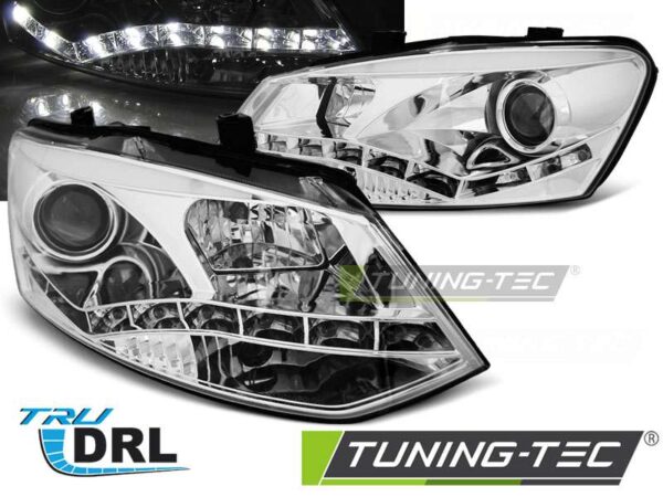 Φανάρια TRUE DRL χρωμίου για VW POLO 6R 09-03.14 Volkswagen Polo Mk5 [2009-2017]